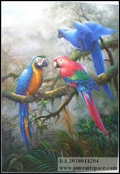 parrot oil painting