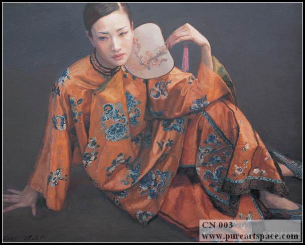 chinese lady oil painting