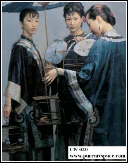 chinese lady oil painting