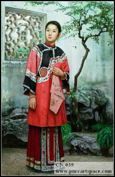 chinese lady oil painting