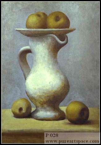 still life with a pitcher and apple
