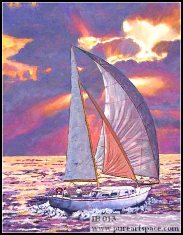 Sunset sailboat