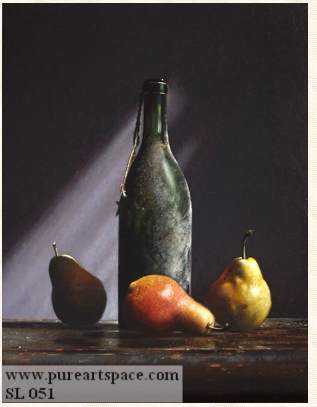 pears and a bottle