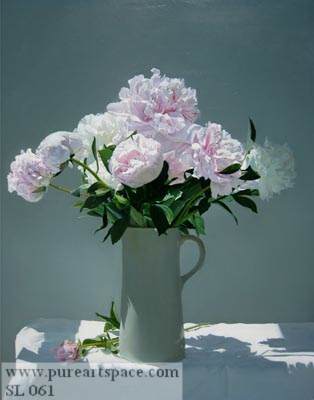 Flowers with white vase
