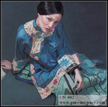 chinese lady oil painting