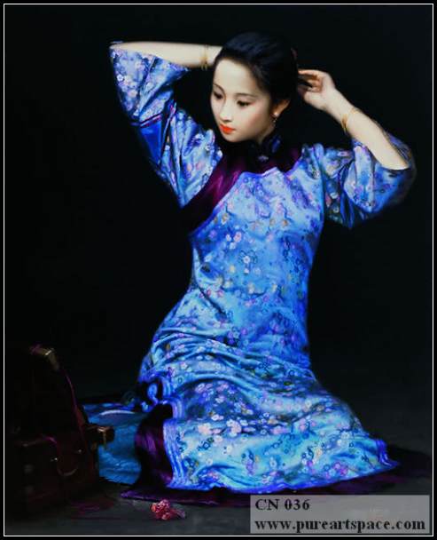 Blue cheongsam