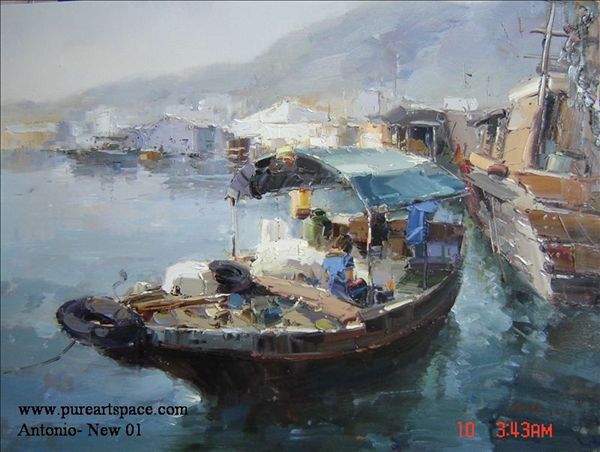 Boat oil paintings