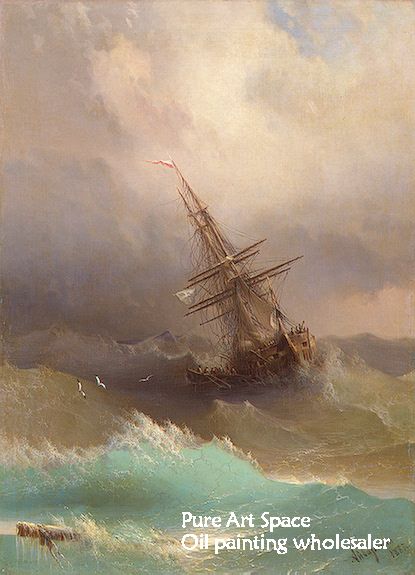 A ship in stomy sea